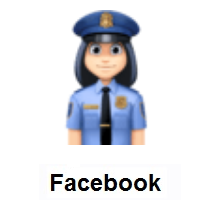 Woman Police Officer: Light Skin Tone on Facebook