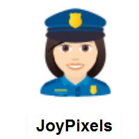 Woman Police Officer: Light Skin Tone on JoyPixels