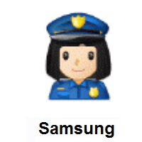 Woman Police Officer: Light Skin Tone on Samsung
