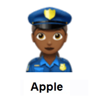 Woman Police Officer: Medium-Dark Skin Tone on Apple iOS