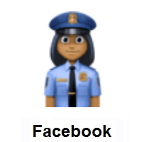 Woman Police Officer: Medium-Dark Skin Tone on Facebook