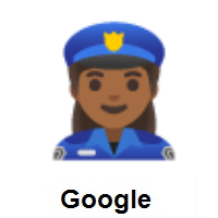 Woman Police Officer: Medium-Dark Skin Tone on Google Android