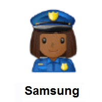 Woman Police Officer: Medium-Dark Skin Tone on Samsung