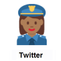 Woman Police Officer: Medium-Dark Skin Tone on Twitter Twemoji