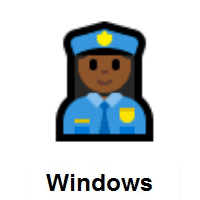 Woman Police Officer: Medium-Dark Skin Tone on Microsoft Windows