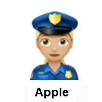 Woman Police Officer: Medium-Light Skin Tone on Apple iOS
