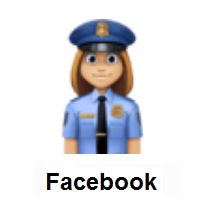 Woman Police Officer: Medium-Light Skin Tone on Facebook
