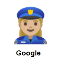 Woman Police Officer: Medium-Light Skin Tone on Google Android