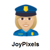 Woman Police Officer: Medium-Light Skin Tone on JoyPixels