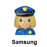 Woman Police Officer: Medium-Light Skin Tone on Samsung