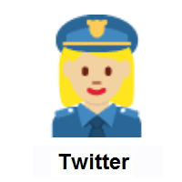 Woman Police Officer: Medium-Light Skin Tone on Twitter Twemoji