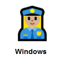 Woman Police Officer: Medium-Light Skin Tone on Microsoft Windows