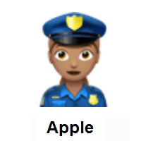 Woman Police Officer: Medium Skin Tone on Apple iOS