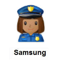 Woman Police Officer: Medium Skin Tone on Samsung