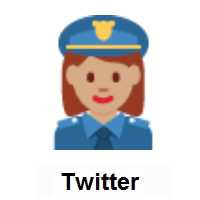 Woman Police Officer: Medium Skin Tone on Twitter Twemoji