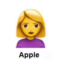 Woman Pouting on Apple iOS