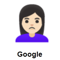 Woman Pouting: Light Skin Tone on Google Android