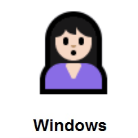 Woman Pouting: Light Skin Tone on Microsoft Windows