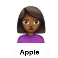 Woman Pouting: Medium-Dark Skin Tone on Apple iOS