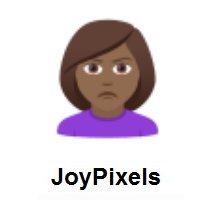 Woman Pouting: Medium-Dark Skin Tone on JoyPixels