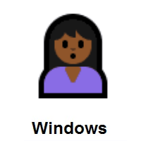 Woman Pouting: Medium-Dark Skin Tone on Microsoft Windows