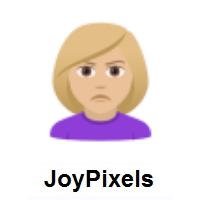 Woman Pouting: Medium-Light Skin Tone on JoyPixels