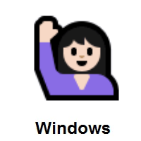 Woman Raising Hand: Light Skin Tone on Microsoft Windows