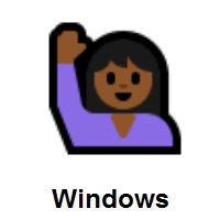 Woman Raising Hand: Medium-Dark Skin Tone on Microsoft Windows