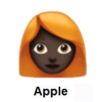 Woman: Red Hair: Dark Skin Tone on Apple iOS