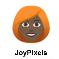 Woman: Red Hair: Dark Skin Tone on JoyPixels