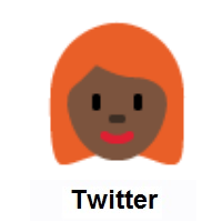 Woman: Red Hair: Dark Skin Tone on Twitter Twemoji
