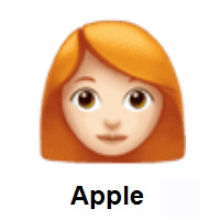 Woman: Red Hair: Light Skin Tone on Apple iOS