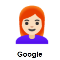 Woman: Red Hair: Light Skin Tone on Google Android