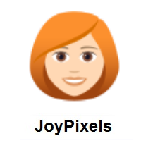 Woman: Red Hair: Light Skin Tone on JoyPixels