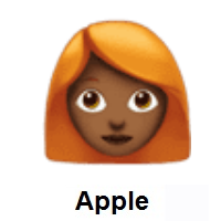 Woman: Red Hair: Medium-Dark Skin Tone on Apple iOS