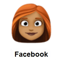 Woman: Red Hair: Medium-Dark Skin Tone on Facebook