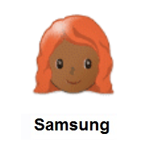 Woman: Red Hair: Medium-Dark Skin Tone on Samsung
