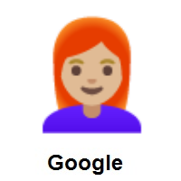 Woman: Red Hair: Medium-Light Skin Tone on Google Android