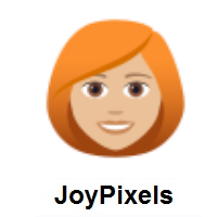 Woman: Red Hair: Medium-Light Skin Tone on JoyPixels