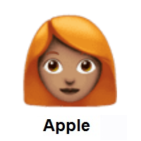 Woman: Red Hair: Medium Skin Tone on Apple iOS