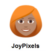 Woman: Red Hair: Medium Skin Tone on JoyPixels