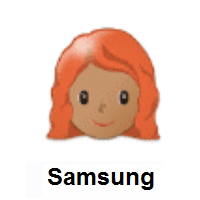 Woman: Red Hair: Medium Skin Tone on Samsung