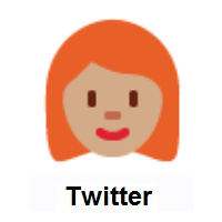 Woman: Red Hair: Medium Skin Tone on Twitter Twemoji
