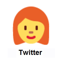 Woman: Red Hair on Twitter Twemoji