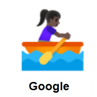 Woman Rowing Boat: Dark Skin Tone on Google Android