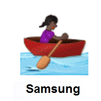 Woman Rowing Boat: Dark Skin Tone on Samsung