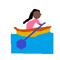 Woman Rowing Boat: Dark Skin Tone