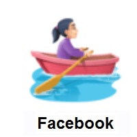 Woman Rowing Boat: Light Skin Tone on Facebook