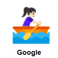 Woman Rowing Boat: Light Skin Tone on Google Android