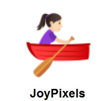 Woman Rowing Boat: Light Skin Tone on JoyPixels